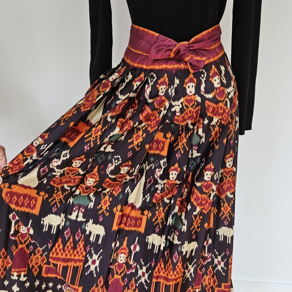 VTG ANNE KLEIN IKAT 1973 MAXI  SKIRT TOP-  MET Museum - Battle Of Versailles